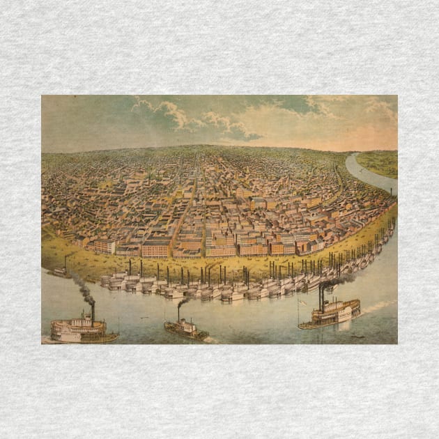 Vintage Pictorial Map of St. Louis (1859) by Bravuramedia